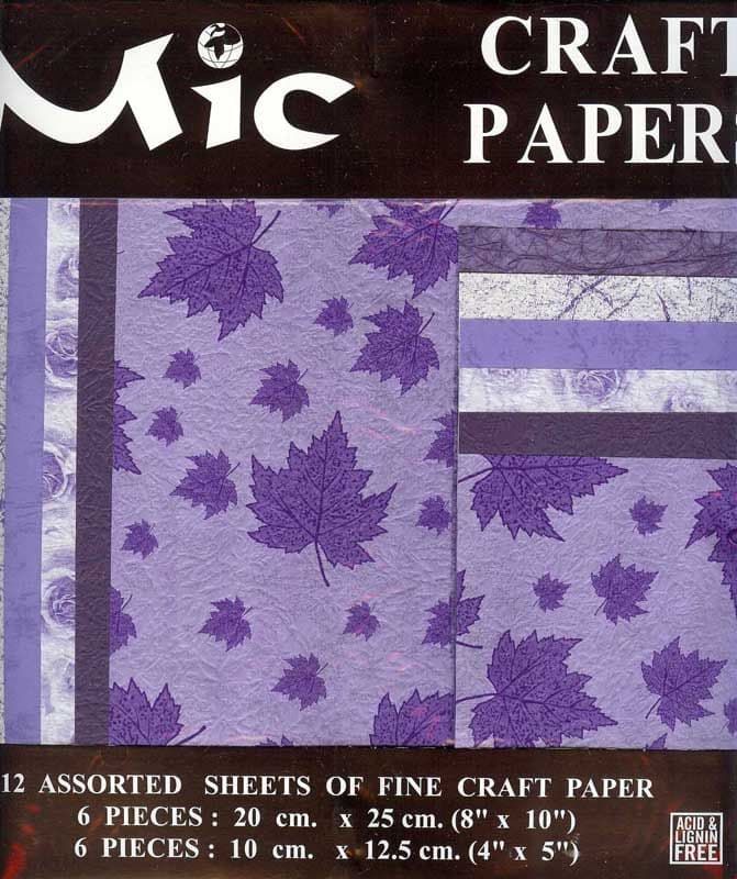 12 Sheets of High Quality Fine Lilac Craft Paper