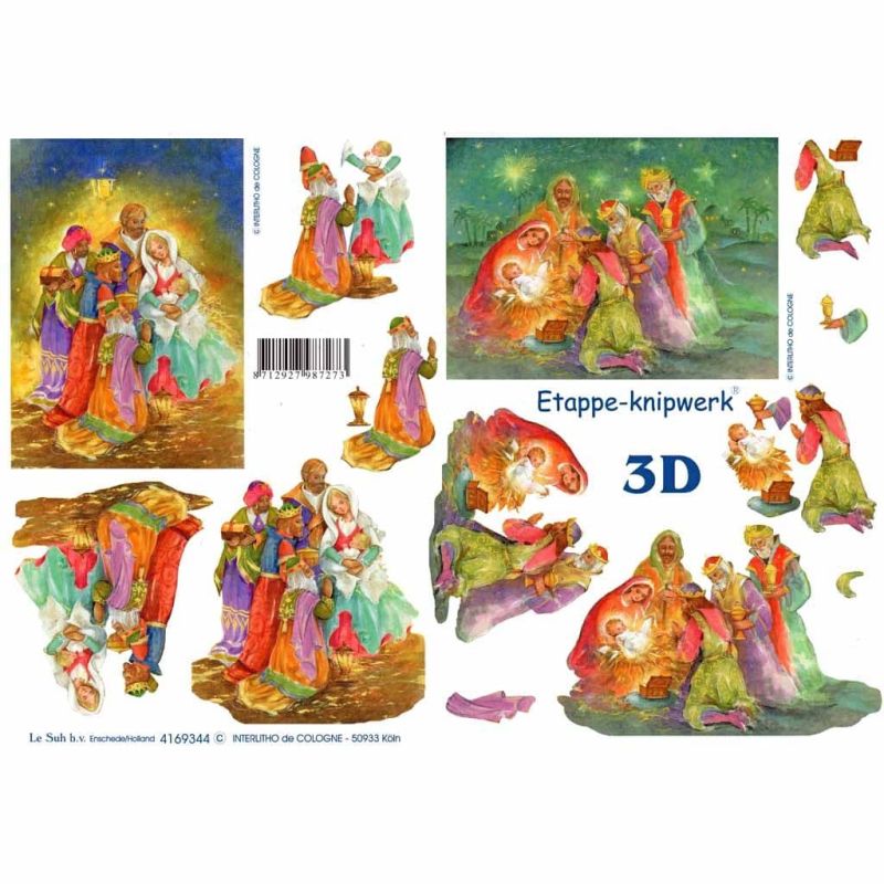 3 Wise Men Christmas Designs 3d Decoupage Sheet