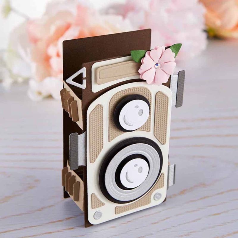 3d Vignette Twin Lens Camera Paper Craft Cutting Dies by Spellbinders