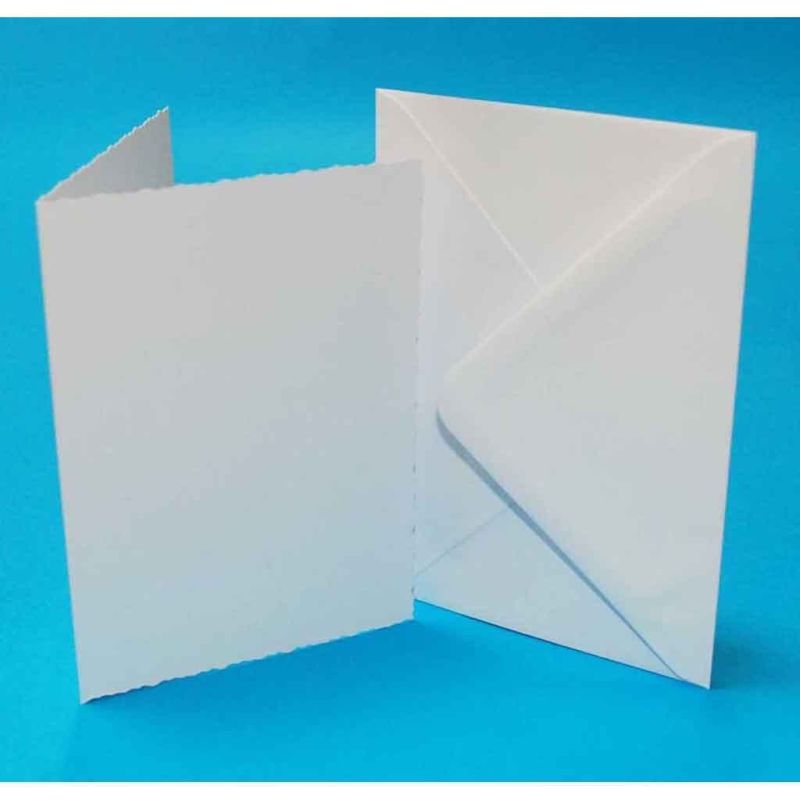 5 C6 Deckle Edged Blank Cards & Envelopes For Paper Crafting