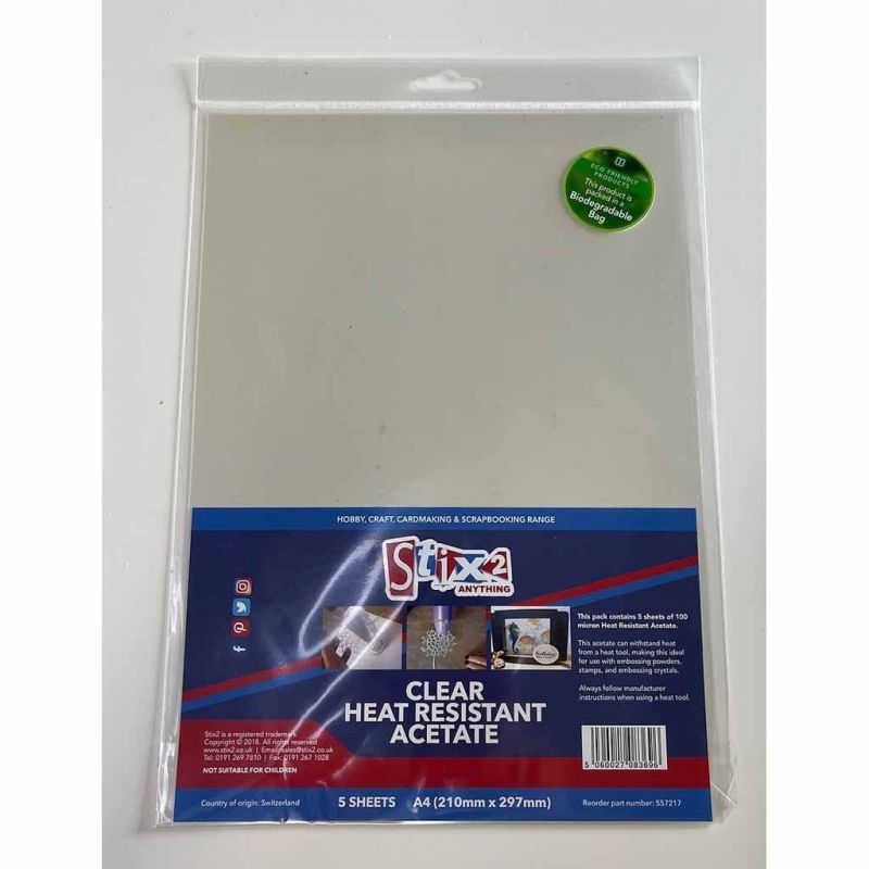 5 Clear Heat Resistant A4 Acetate Sheets