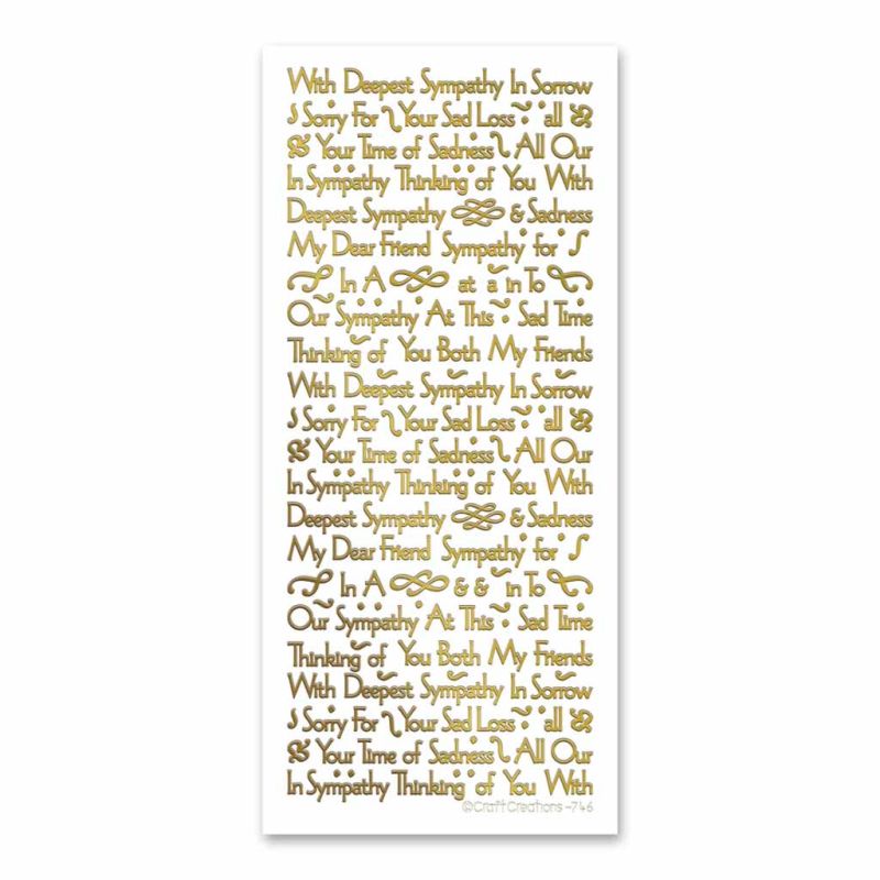 Deepest Sympathy Sentiments Peel Off Wording Stickers For Paper Craft