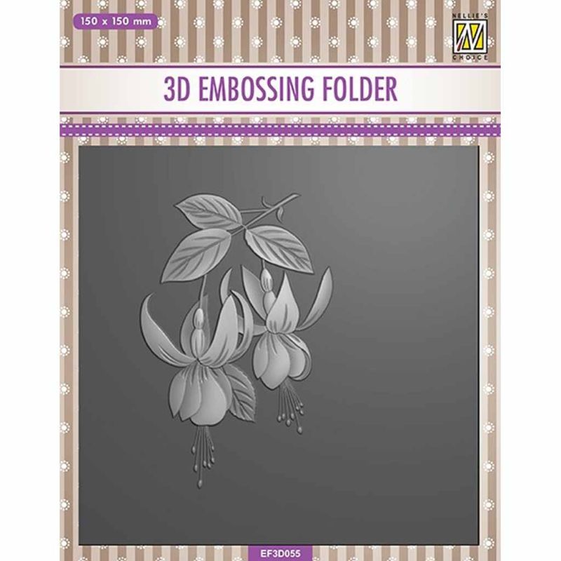 Fuchsia Flower 3d Embossing Folder for Paper Crafts & Cardmaking