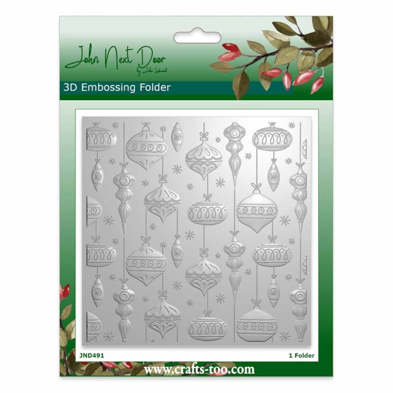 Retro Baubles 3d Embossing Folder for Paper Crafts by John Next Door