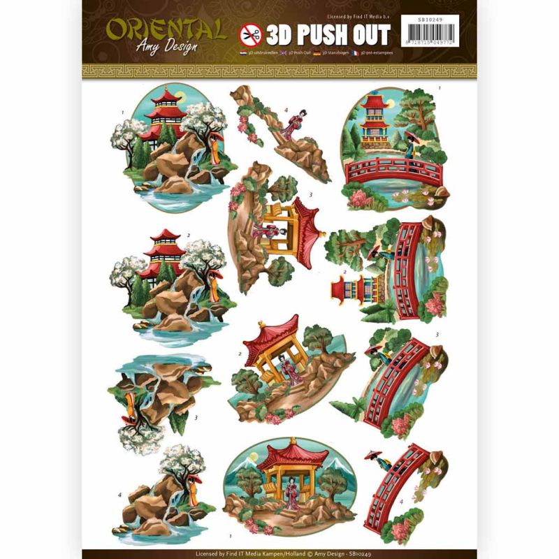 Oriental Landscapes - Amy Designs 3D decoupage Die Cut Sheet