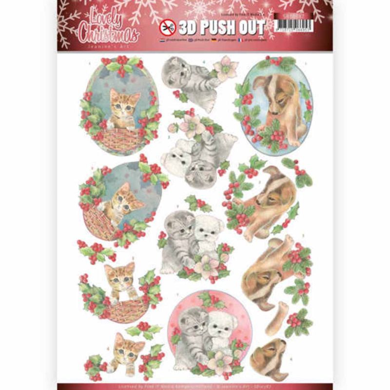 Christmas Pets by Jeanine's Art 3D decoupage Die Cut Sheet