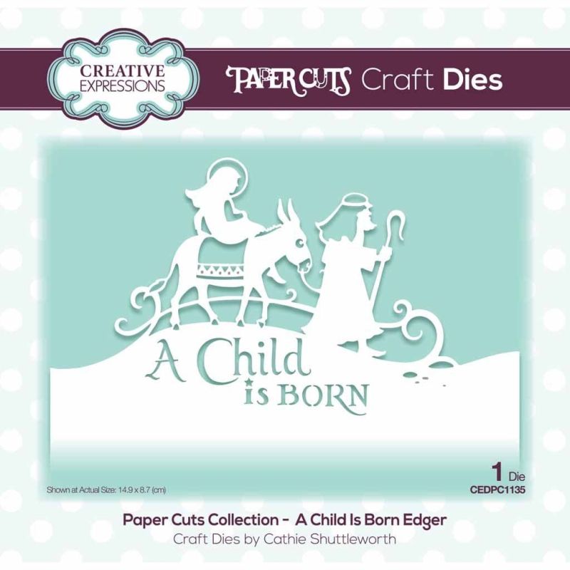 A Child Is Born Paper Cuts Edger Metal Die for Cardmaking