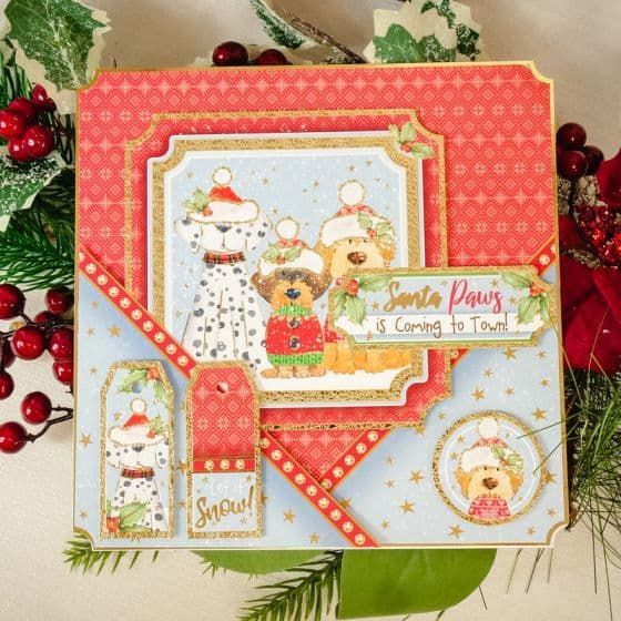 A Pawfect Christmas Luxury Topper Paper Craft Set for Greeting Cards