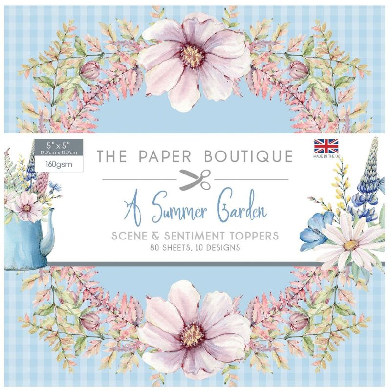 A Summer Garden Scene & Sentiment Toppers Craft Paper