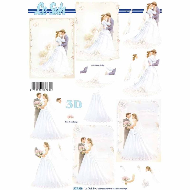 A Wedding Couple Paper Crafting 3d Decoupage Sheet