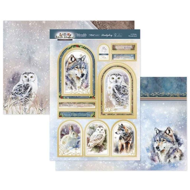 A Winter Woodland Owl & Wolf Luxury Topper Set for Paper Craft