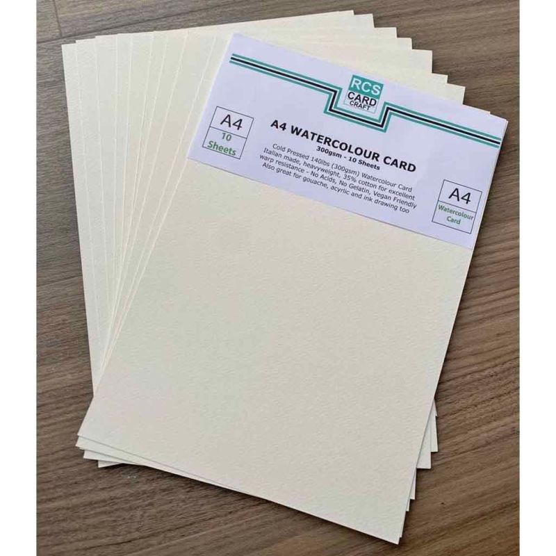 A4 Watercolour Card for Paper Crafting - Pack of 10 Sheets