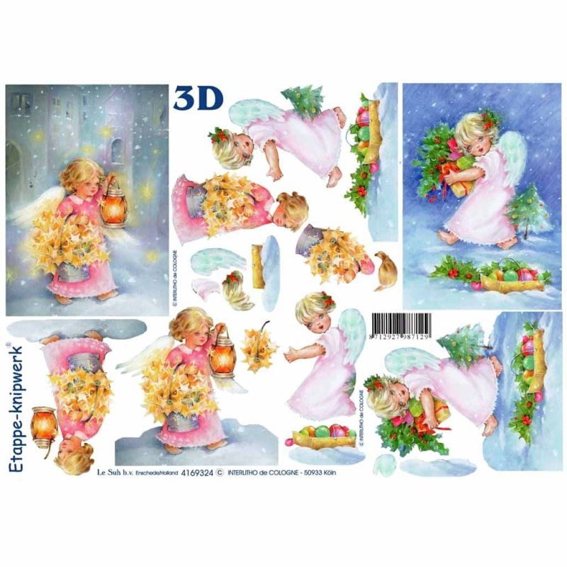 Angel With Lantern Designs 3d Decoupage Sheet from Le Suh