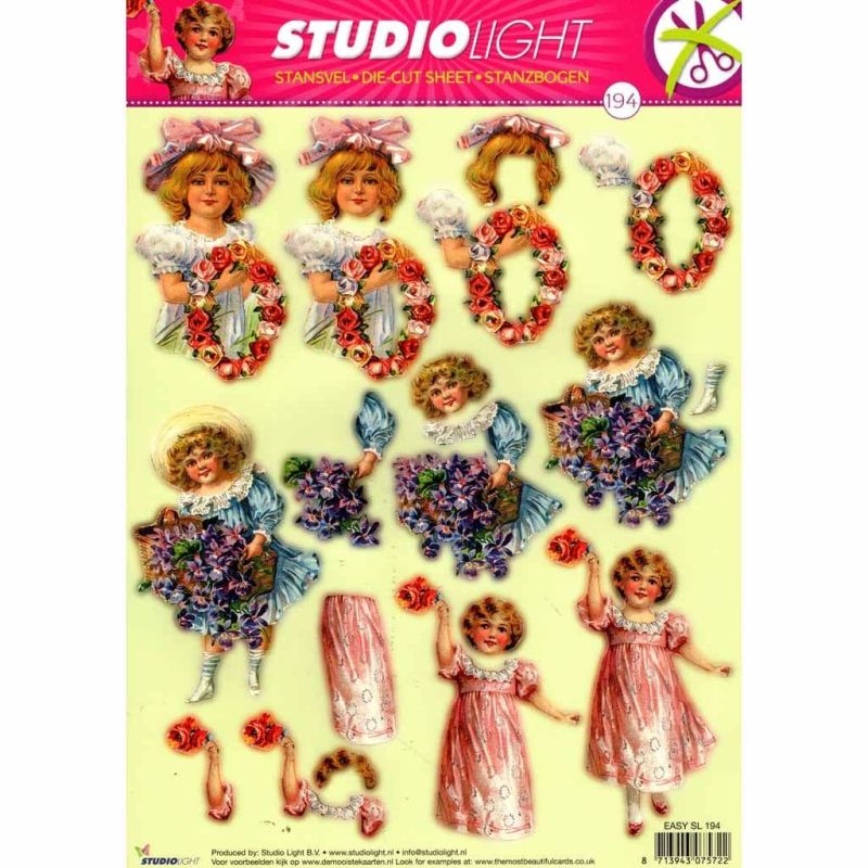 Angelic Girls With Flowers Die Cut 3d Decoupage Sheet From Studio Light