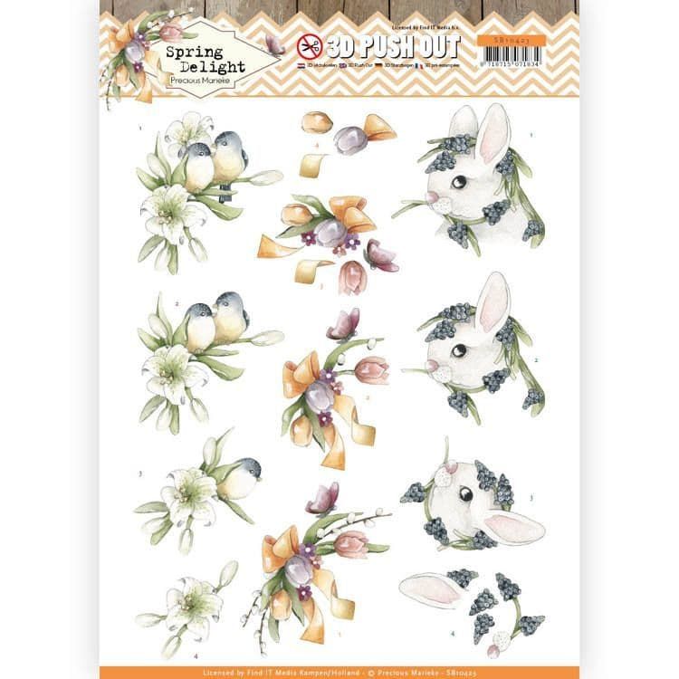 Animals Spring Delight 3D decoupage Die Cut Sheet