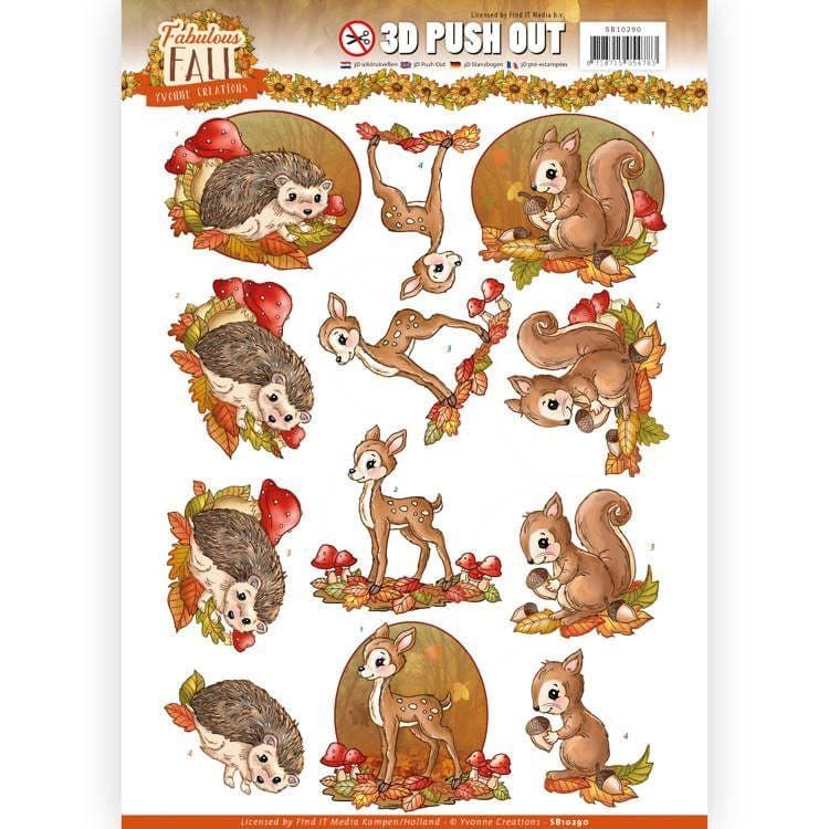 Autumn Deer, Hedgehog & Squirrel Die Cut 3d Decoupage Paper Crafts