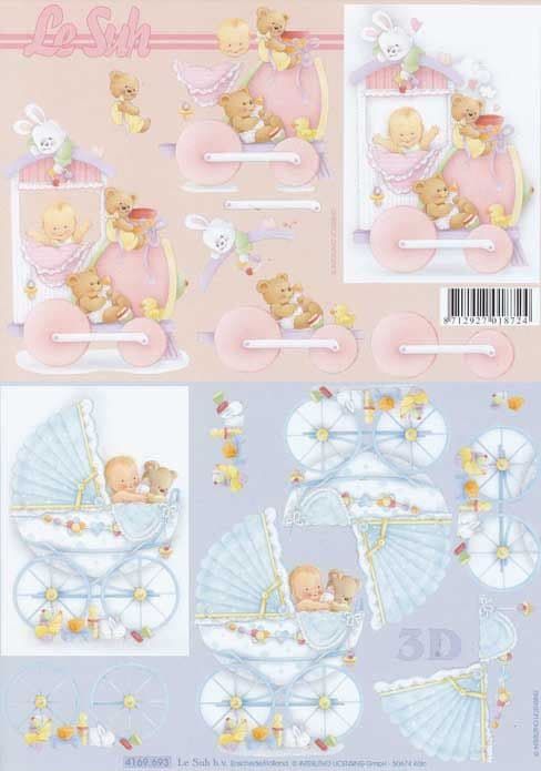 Babe's In A Pram Designs 3d Decoupage Sheet