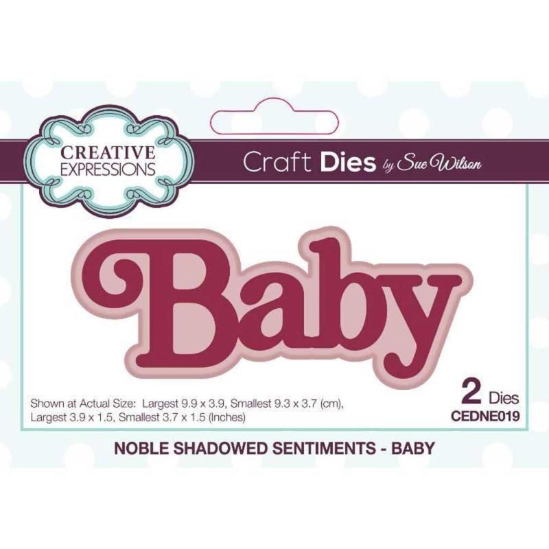 Baby Shadowed Sentiments Metal Dies for Paper Crafts