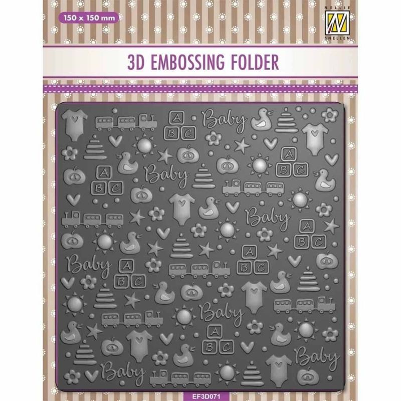 Baby Things 3d Embossing Folder for Paper Crafts & Cardmaking