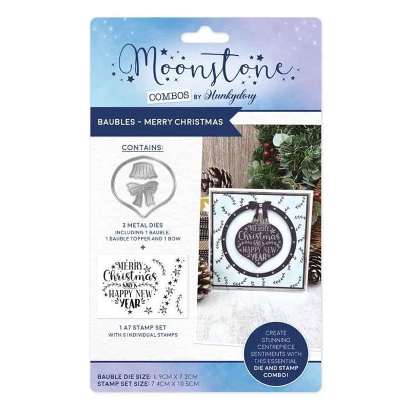 Baubles -  Merry Christmas Craft Die & Clear Rubber Stamp Set