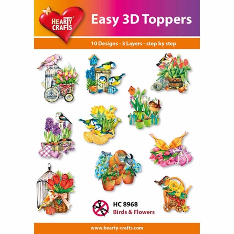 Birds & Flowers Easy 3D  Craft Toppers for Paper Card Making