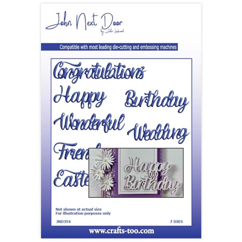 Birthday Sayings John Next Door Paper Craft 7 Metal Dies