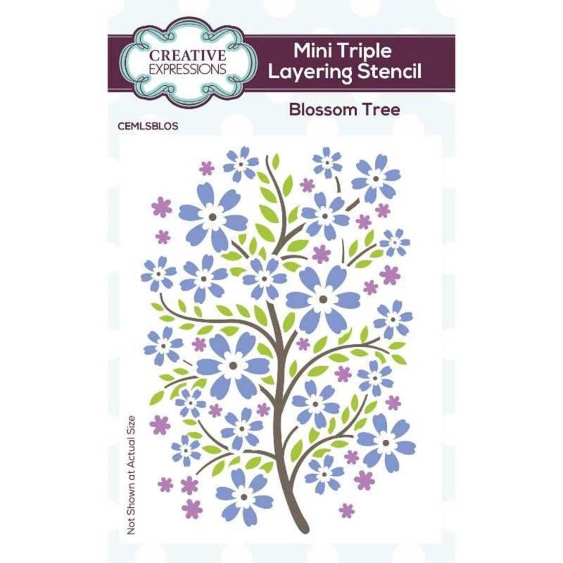 Blossom Tree Mini Triple Layering Stencil for Paper Crafts