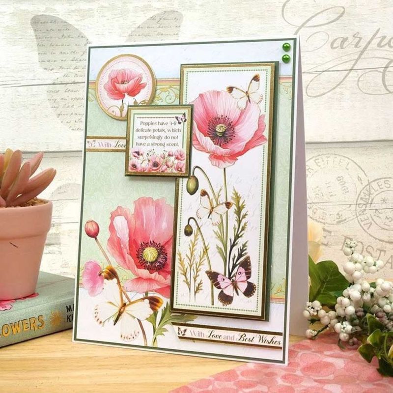 Blushing Blossoms Pretty Poppies Die Cut Luxury Topper Paper Craft Set