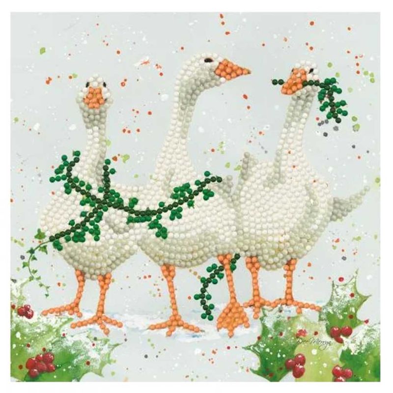 Christmas Geese Sparkle Art Paper Craft Card Kit by Bree Merryn