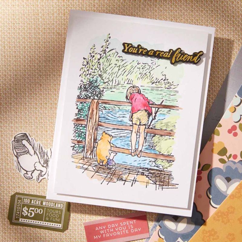 Friendy Moments Winnie The Pooh Spellbinders BetterPress Plate for Crafts