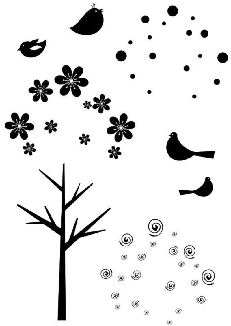 Build A Tree 8 Clear Rubber Stamp Set for Paper Crafting