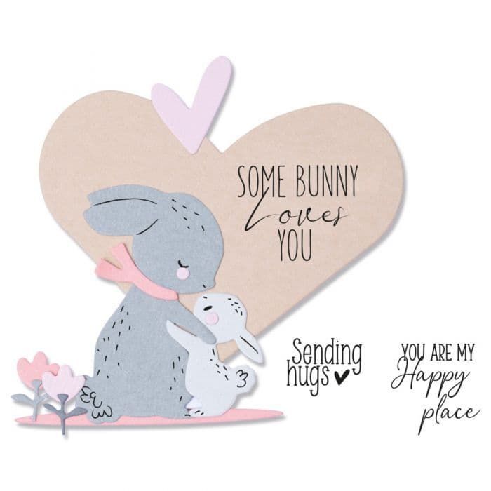 Bunny Love Clear Rubber Stamps & Metal Craft Dies for Paper Crafting