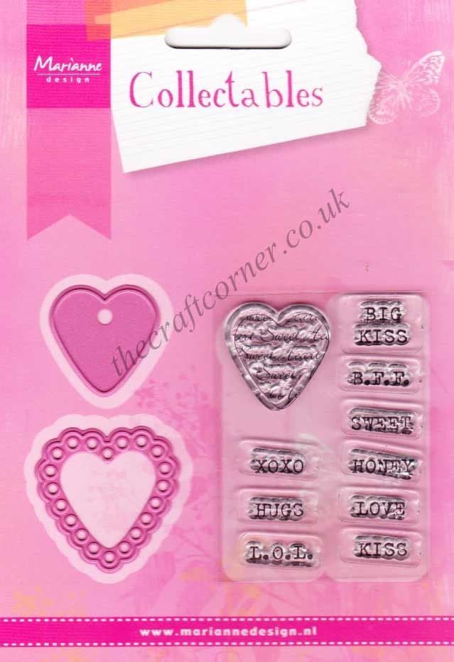 Candy Hearts Metal Die & Clear Rubber Paper Craft Stamps