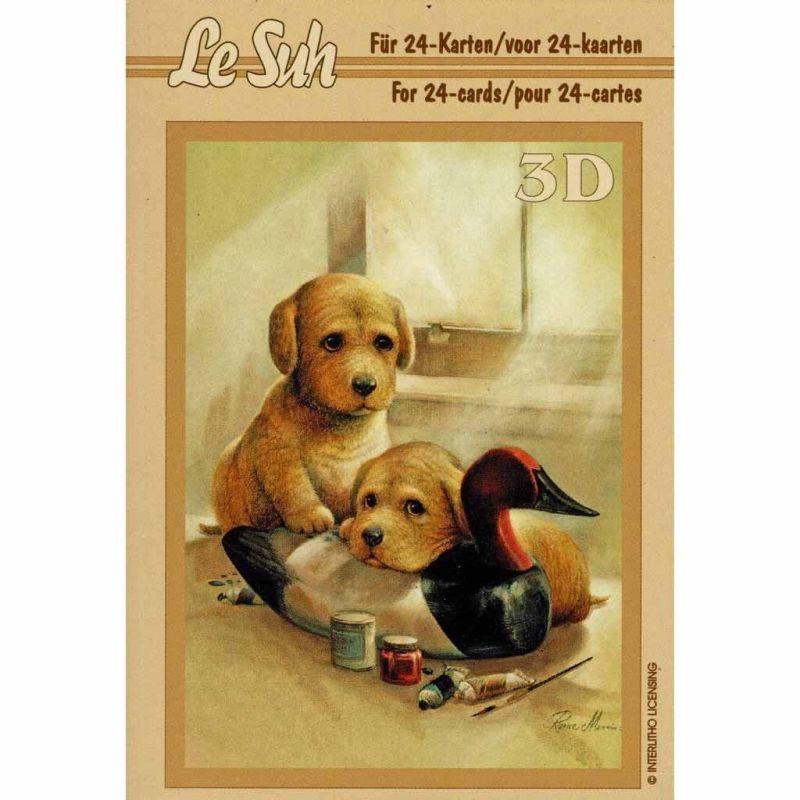 Cat & Dog Mini 3D Decoupage Paper Craft Book by Le Suh