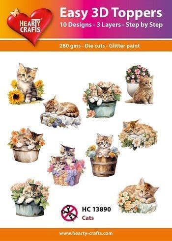 Cats Easy 3D  Craft Toppers for Paper Card Making