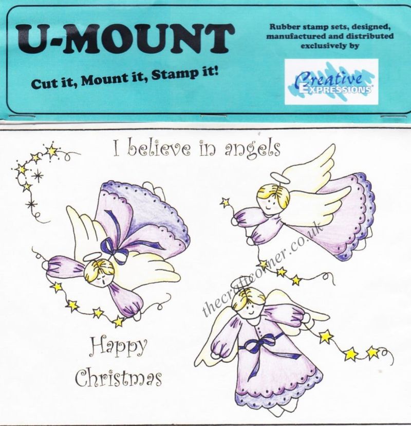 Christmas Angels & Greetings Unmounted Rubber Craft Stamps