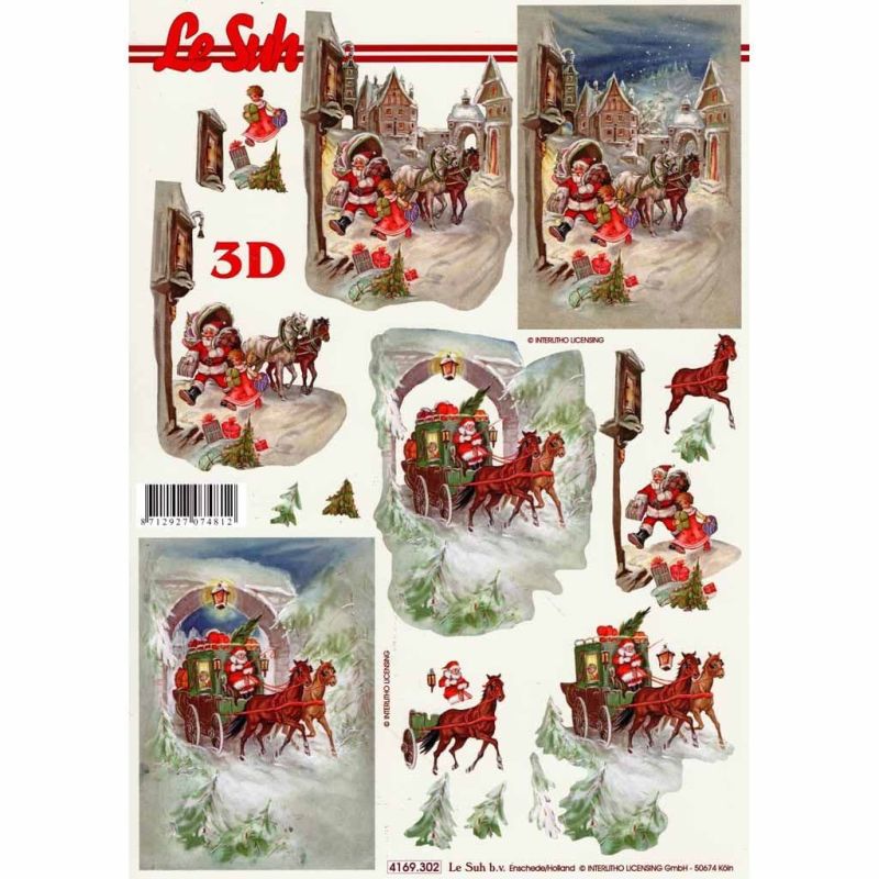 Christmas Deliveries 3d Decoupage Sheet from Le Suh