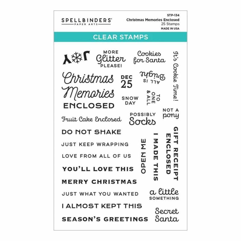 Christmas Memories Enclosed Clear Rubber Stamps by Spellbinders for Paper Crafts