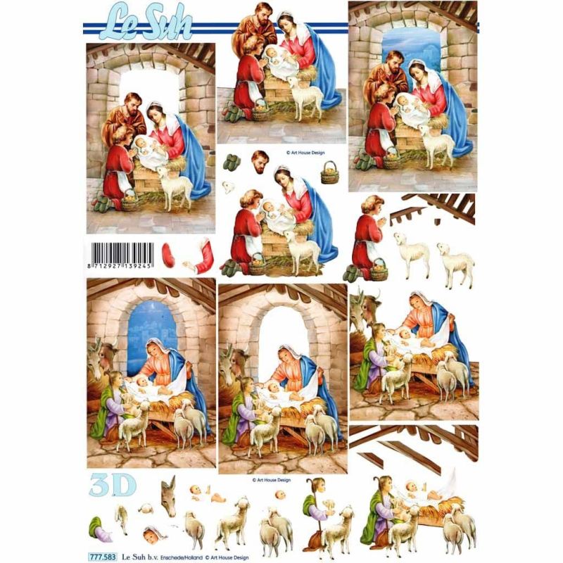 Christmas Nativity Scenes 3d Decoupage Sheet