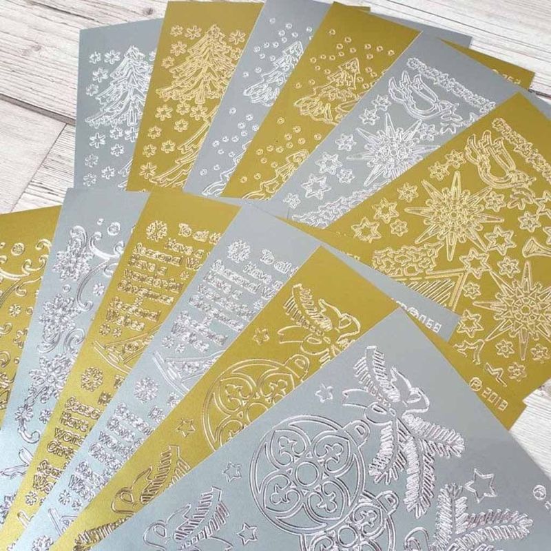 Christmas Outline Scenes Gold & Silver Peel Offs  by Hunkydory for Cardmaking