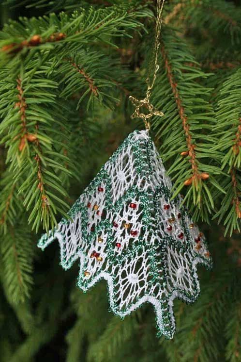 Christmas Pyramid Tree Torchon Bobbin Lace Pattern