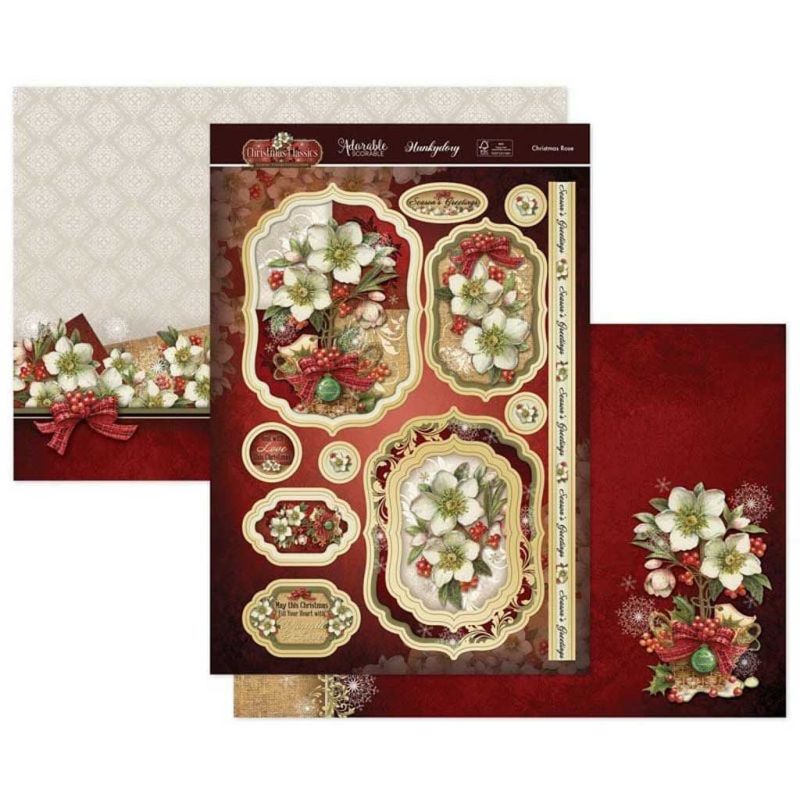 Christmas Rose Luxury Paper Craft Die Cut Topper Set