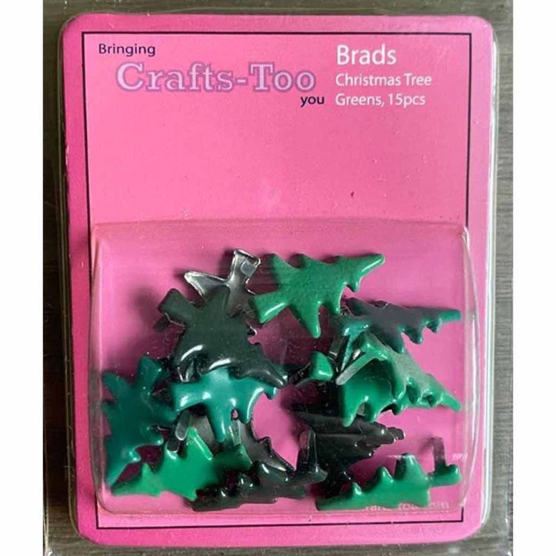 Christmas Shaped Coloured Craft Brads for Paper Crafts