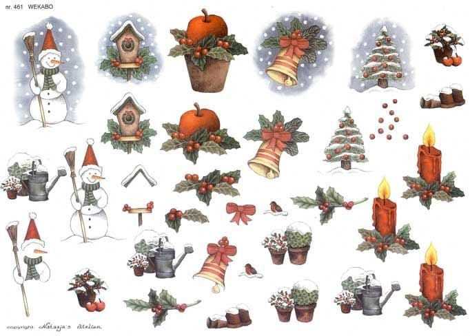 Christmas Theme Designs 3d Decoupage Sheet