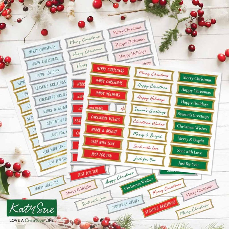 Christmas Banners Festive Colours Foiled & Die Cut Pack By Katy Sue