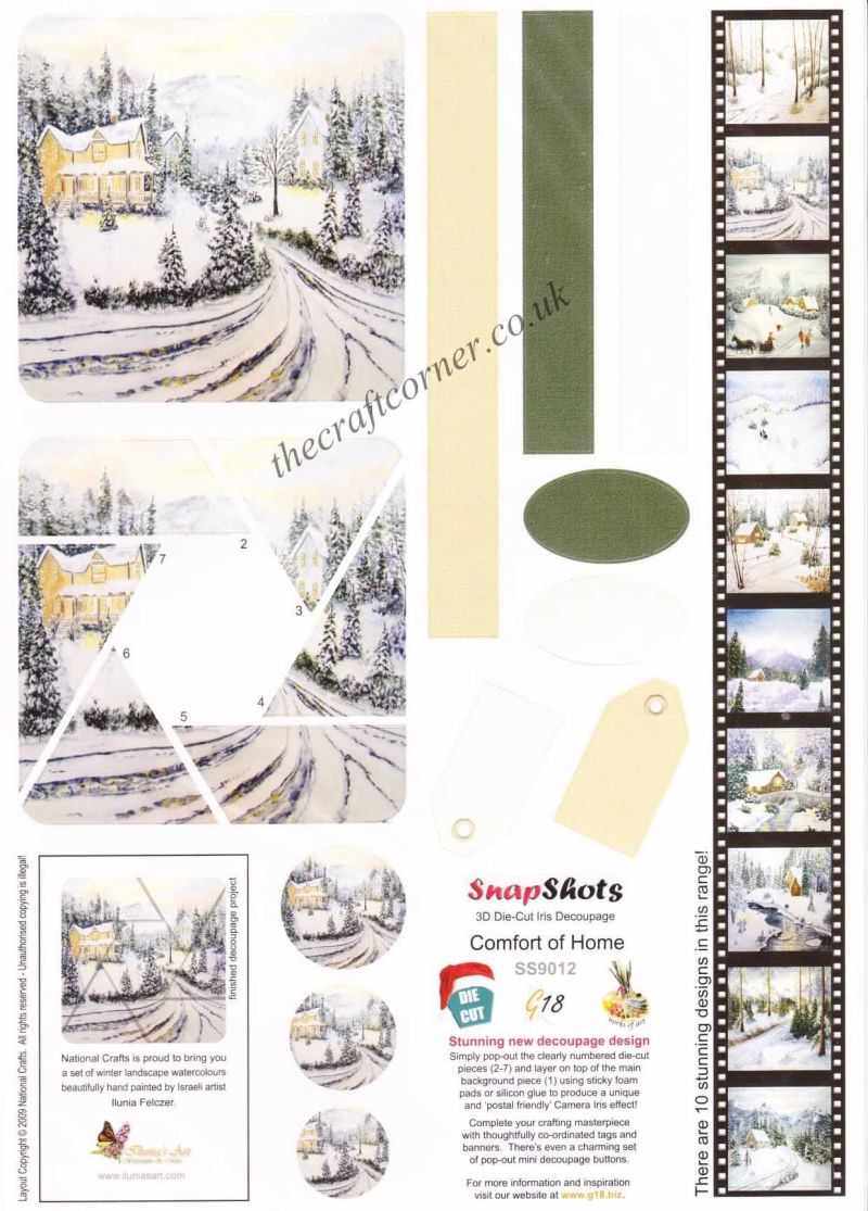 Comfort Of Home Christmas Scene Die Cut 3d Decoupage Sheet