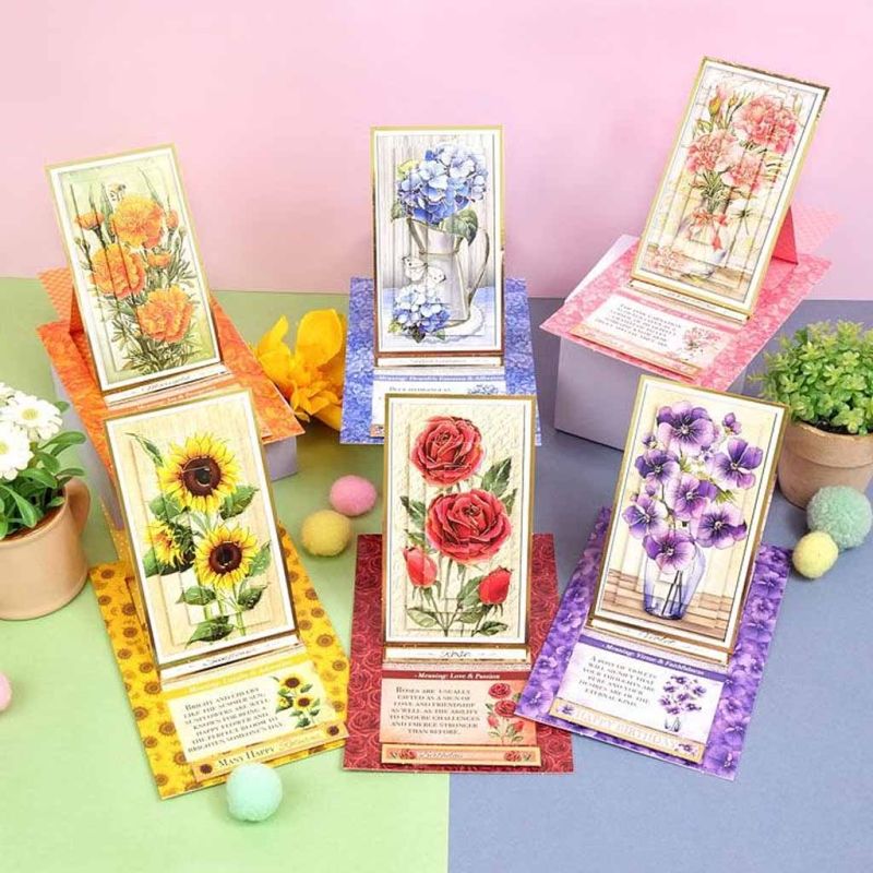 Floral Easel Reveal Concept Paper Craft Card Kit By Hunkydory