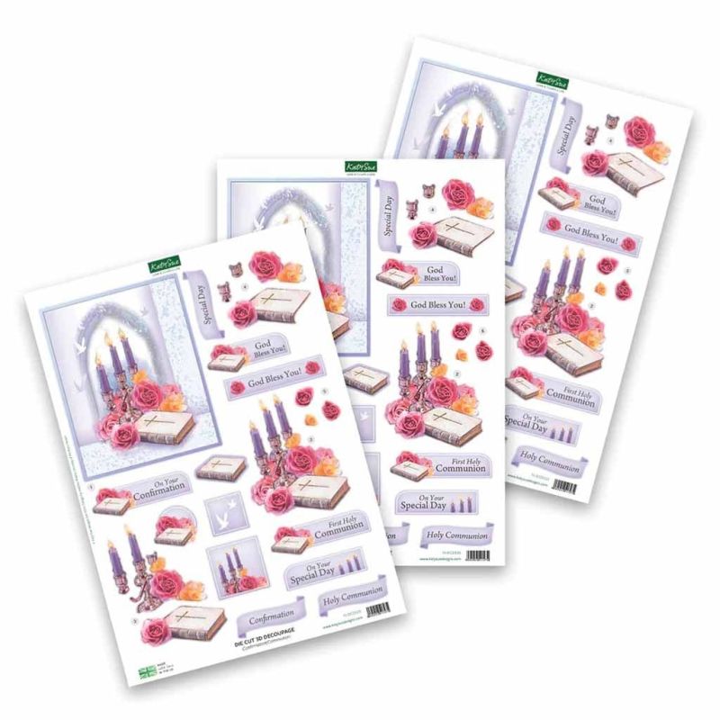 Confirmation & Communion 3pk Die Cut 3d Decoupage Craft Sheets by Katy Sue