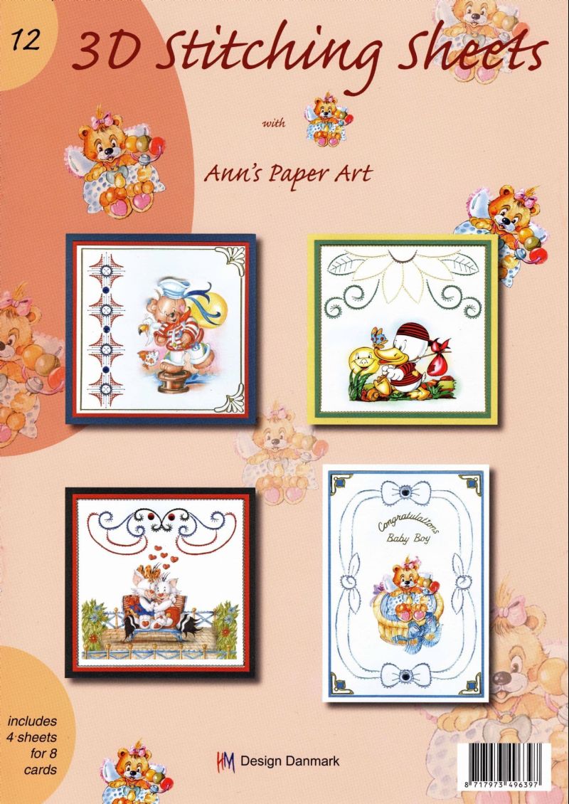 Congratulations Embroidery On Paper - Ann's Paper Art Booklet 12 Includes 3d Decoupage Sheets