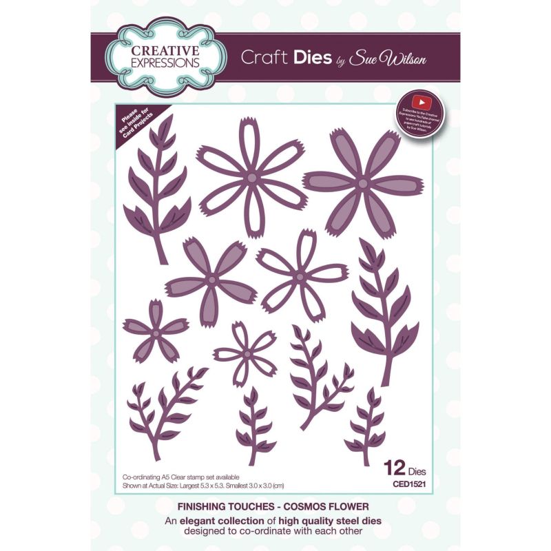 Cosmos Flower Craft Dies by Sue Wilson Ideal For Cardmaking